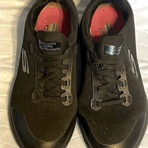 Skechers Women Black Slip-Resistant Work Shoes
